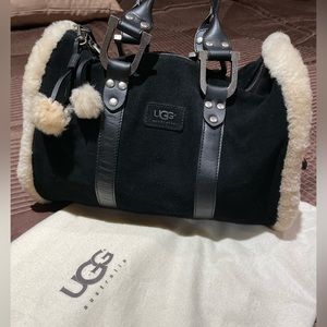 UGG black sheepskin handbag.